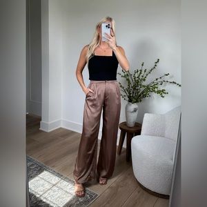 Abercrombie & Fitch NWT Satin Wide Leg Pants